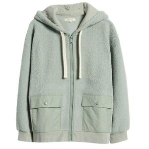 Madewell (Re)sourced Fleece Hooded Zip Jacket Size XS